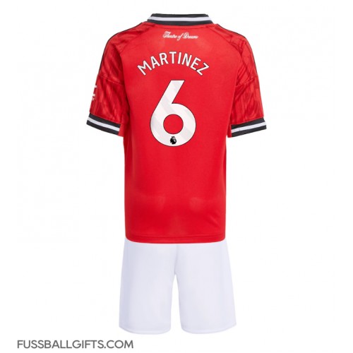 Manchester United Lisandro Martinez #6 Fußballbekleidung Heimtrikot Kinder 2025-26 Kurzarm (+ kurze hosen)